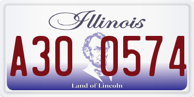 IL license plate A300574