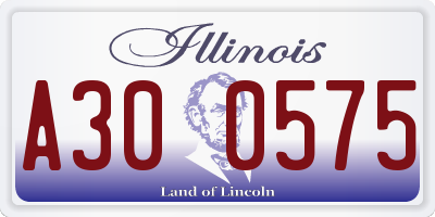 IL license plate A300575