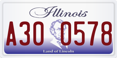 IL license plate A300578