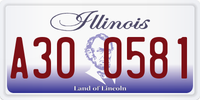 IL license plate A300581