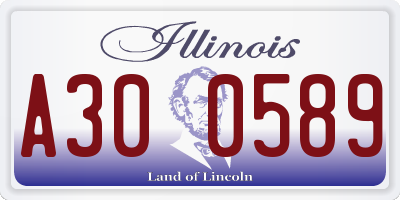 IL license plate A300589