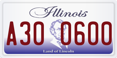 IL license plate A300600