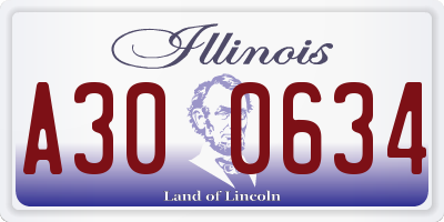 IL license plate A300634