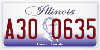IL license plate A300635
