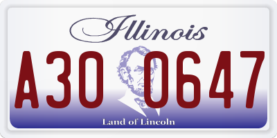 IL license plate A300647