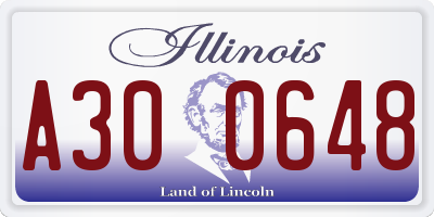 IL license plate A300648