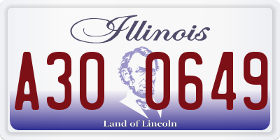 IL license plate A300649