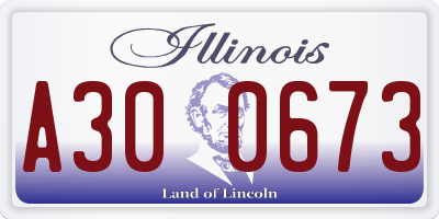 IL license plate A300673