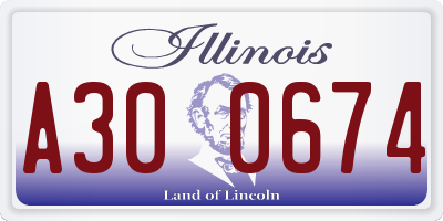 IL license plate A300674