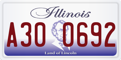 IL license plate A300692