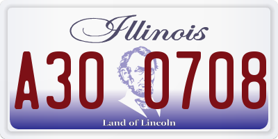 IL license plate A300708