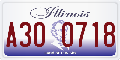 IL license plate A300718