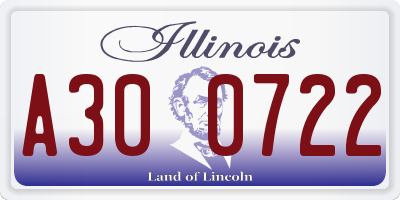 IL license plate A300722