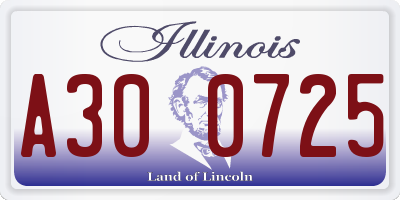 IL license plate A300725