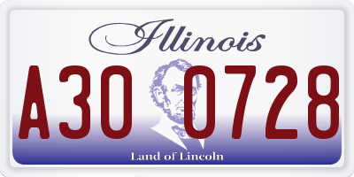 IL license plate A300728