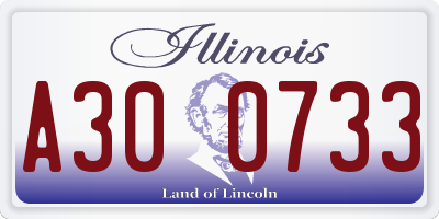 IL license plate A300733