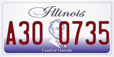 IL license plate A300735