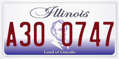 IL license plate A300747