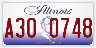 IL license plate A300748