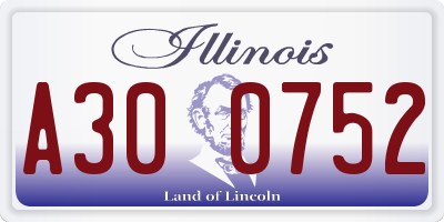 IL license plate A300752