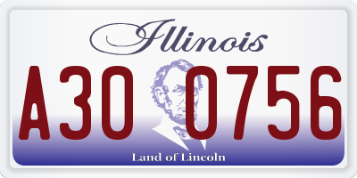 IL license plate A300756