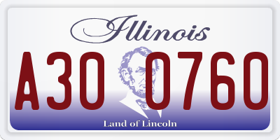 IL license plate A300760