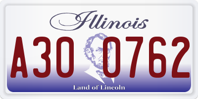 IL license plate A300762