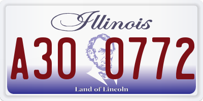 IL license plate A300772