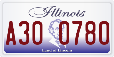 IL license plate A300780