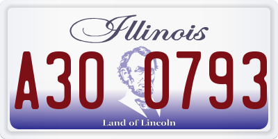 IL license plate A300793