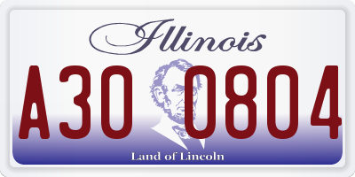 IL license plate A300804