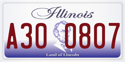 IL license plate A300807
