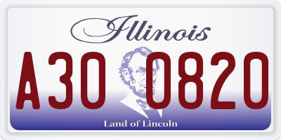 IL license plate A300820