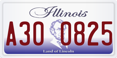 IL license plate A300825