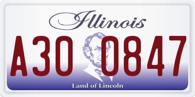 IL license plate A300847