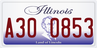 IL license plate A300853