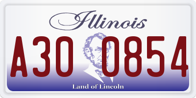 IL license plate A300854
