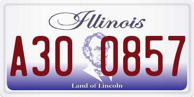IL license plate A300857