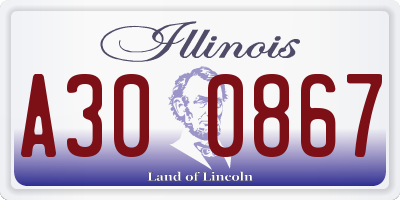 IL license plate A300867