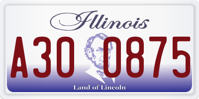 IL license plate A300875