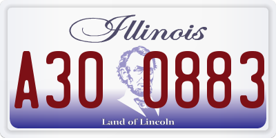 IL license plate A300883