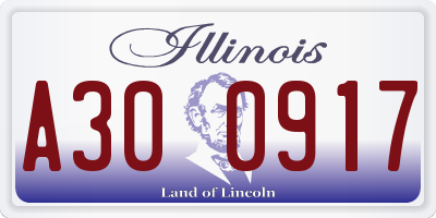 IL license plate A300917