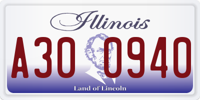 IL license plate A300940