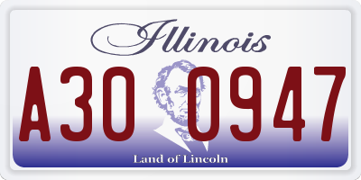 IL license plate A300947