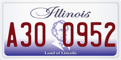 IL license plate A300952