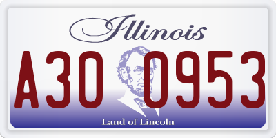 IL license plate A300953