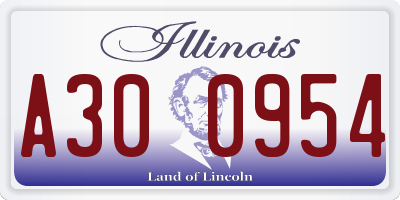 IL license plate A300954