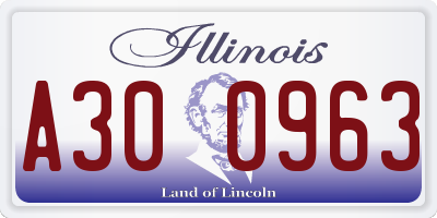 IL license plate A300963