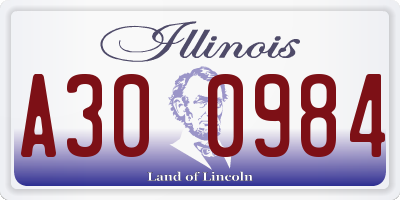 IL license plate A300984