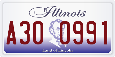 IL license plate A300991